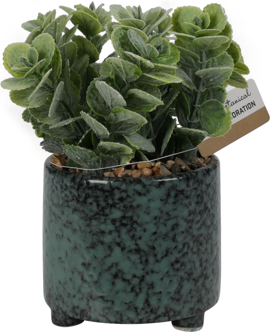 Vaso in ceramica con pianta artificiale, altezza 20 cm, modelli assortiti