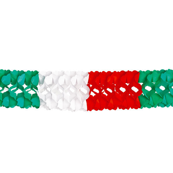 Festone in carta tricolore Italia a "Fisarmonica", lunghezza 5 metri