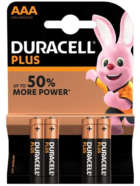 Pila Duracell mini stilo AAA in blister da 4 pezzi