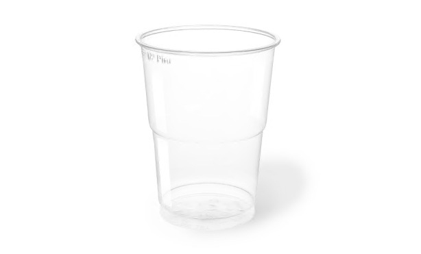 Bicchiere trasparente 350cc in R-PET, confezione da 50 pezzi