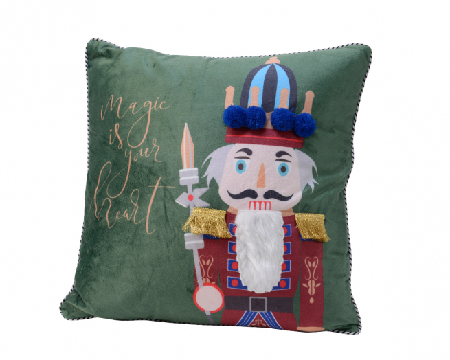 Cuscino con soldato schiaccianoci, formato 45x45 cm