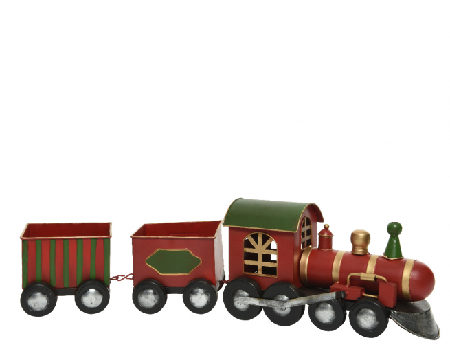Trenino in metallo lunghezza 58 cm, altezza 16 cm