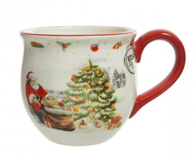 Tazza con Babbo Natale, diametro 9.5 cm, altezza 9 cm