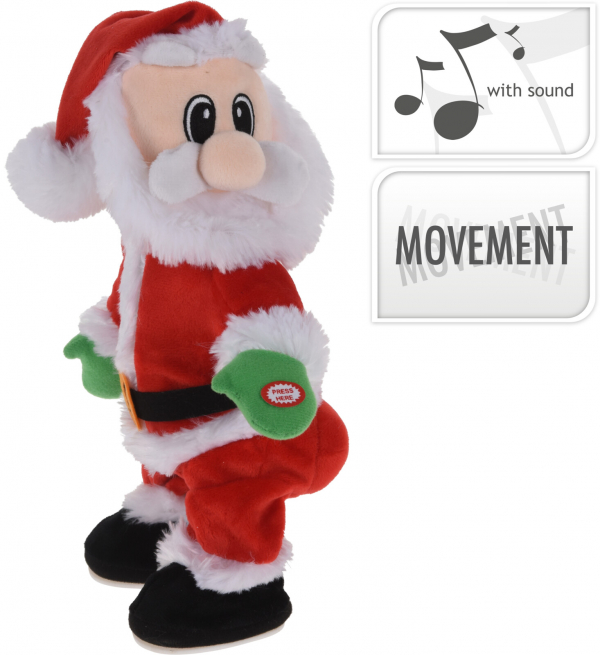 Babbo Natale con suoni e movimento, altezza 38 cm