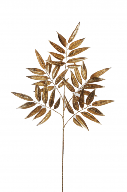 Ramo di "Nandina" con glitter oro, altezza 66 cm