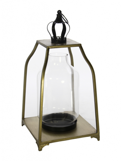 Lanterna quadrata in metallo e vetro, varie misure
