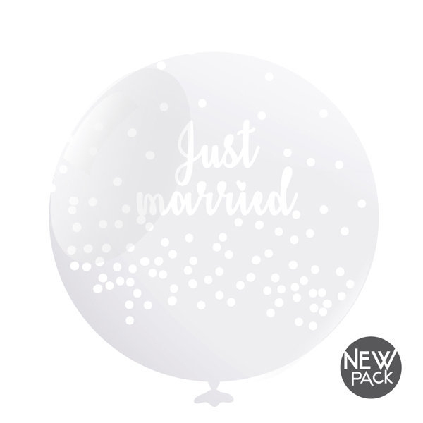 Palloncino con scritta "JUST MARRIED", 50cm in confezione da 6 pezzi