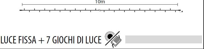 Filo di luci 96 MaxiLed luce calda, prolungabile, filo trasparente, uso interno ed esterno, lunghezza 10 metri (trasformatore non incluso)