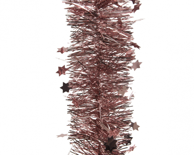 Festone rosa con stelline, diametro 10 cm, lunghezza 270 cm