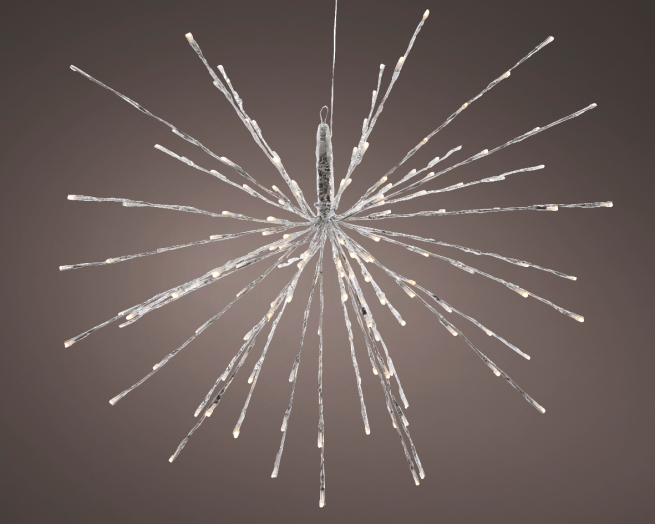 Stella argento con led, diametro 45 cm