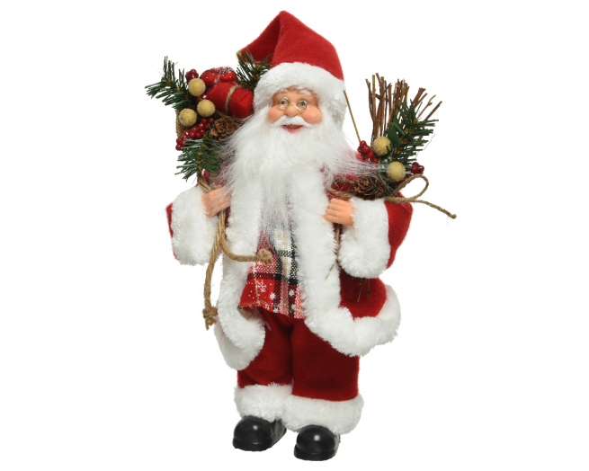 Babbo Natale con doni, altezza 30 cm