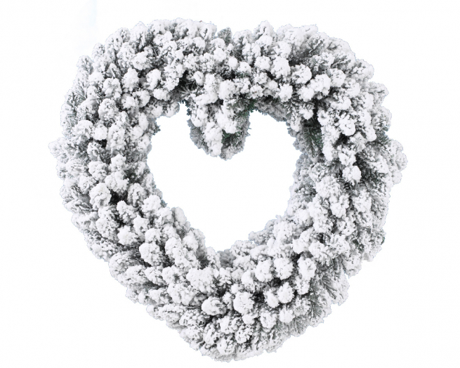 Cuore "Imperial" di pino innevato, altezza 50 cm