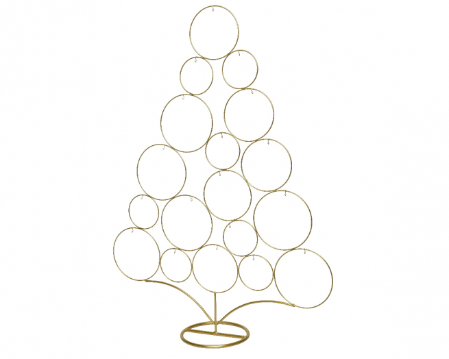 Albero in metallo oro base 63 cm, altezza 85 cm
