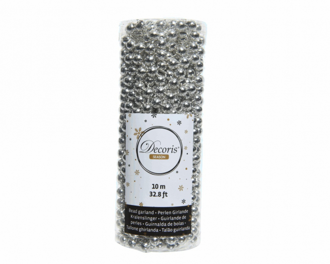 Filo di perline argento, diametro 8 mm, lunghezza 10 metri