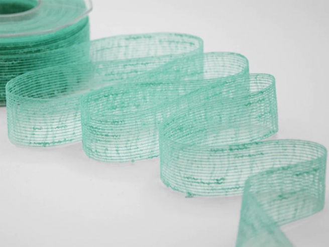 Rotolo nastro retina "Veletta" verde acqua tiffany, lunghezza 25 metri