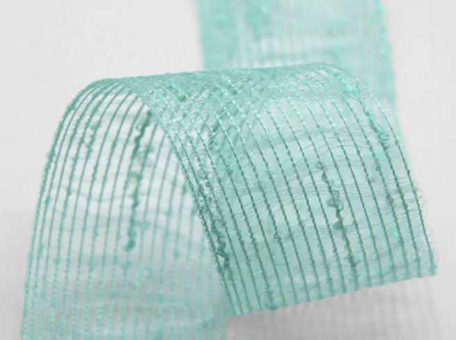Rotolo nastro retina "Veletta" verde acqua tiffany, lunghezza 25 metri