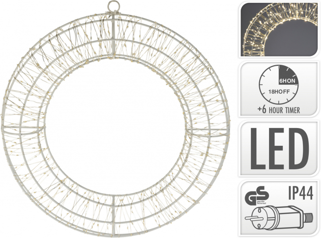 Corona con 720 led, diametro 50 cm