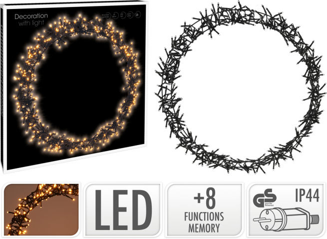 Corona con 400 led, diametro 48 cm