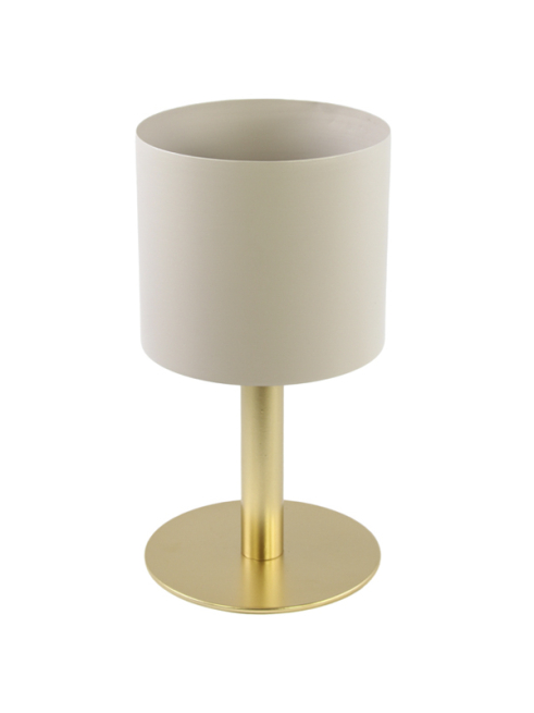 Vaso in metallo avorio con piedistallo oro, altezza 33 cm
