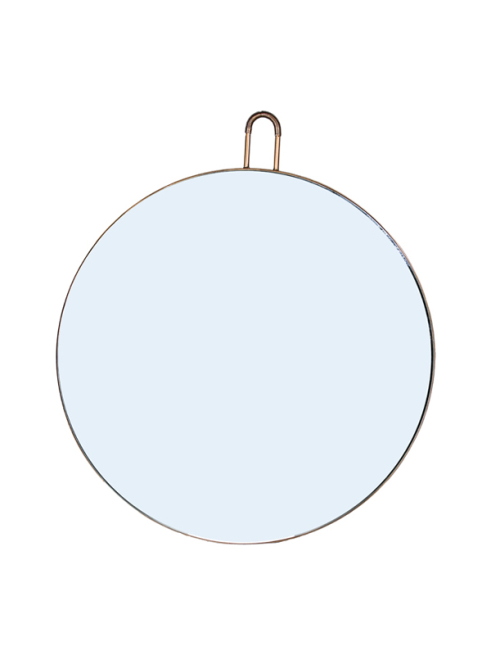 Specchio tondo con intelaiatura in metallo, diametro 92 cm