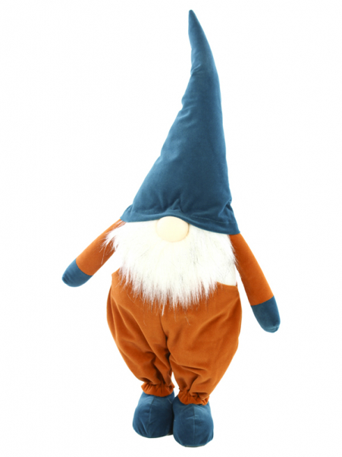 Gnomo blu e arancio, altezza 75 cm