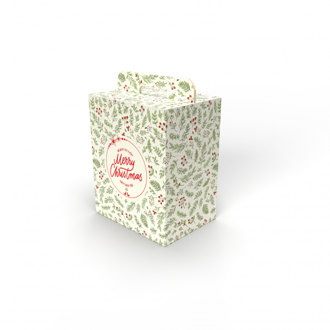 Scatola per confezioni regalo fantasia "Merry Berry" con maniglia superiore, vari formati