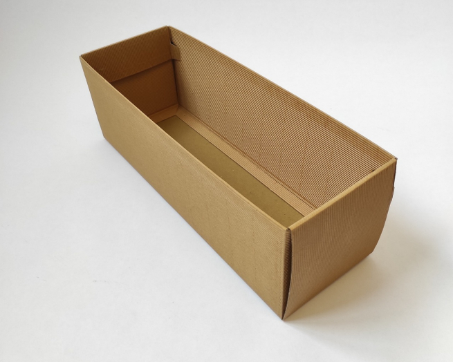 Scatola per bottiglia magnum con coperchio in cartone onda avana, 14x42x14 cm, cartone da 20 pezzi