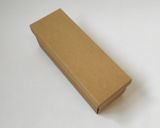 Scatola per bottiglia magnum con coperchio in cartone onda avana, 14x42x14 cm, cartone da 20 pezzi