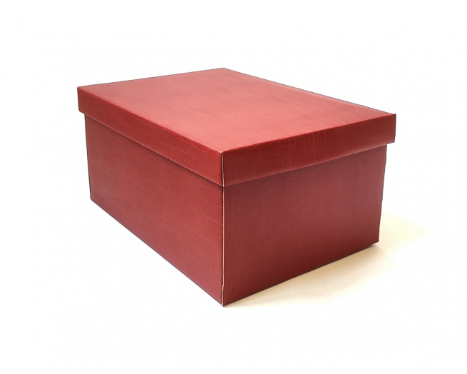Scatola "Segreto" automontante in cartone bordeaux, 26x36 cm altezza 18 cm, confezione da 2 pezzi