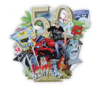 Biglietto POP-UP tridimensionale "Buon compleanno 50anni