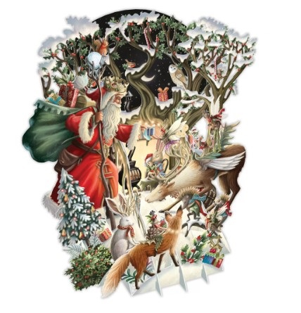 BIGLIETTO POP-UP TRIDIMENSIONALE "BOSCO DI BABBO NATALE"