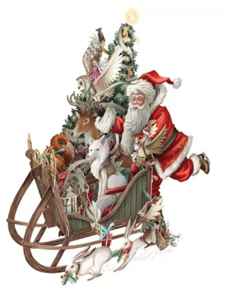 Biglietto POP-UP tridimensionale "Slitta del bosco"