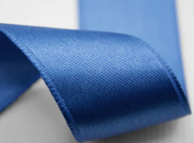 Rotolo nastro doppio raso bluette, in bobina da 50 metri