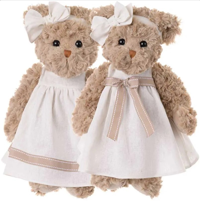 Orso "Bella Luna" con abito e cerchietto, altezza 40 cm