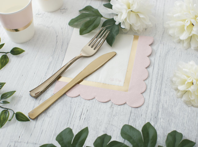 Tovagliolo carta 33x33cm "Baby" chic rosa, confezione da 16 pezzi