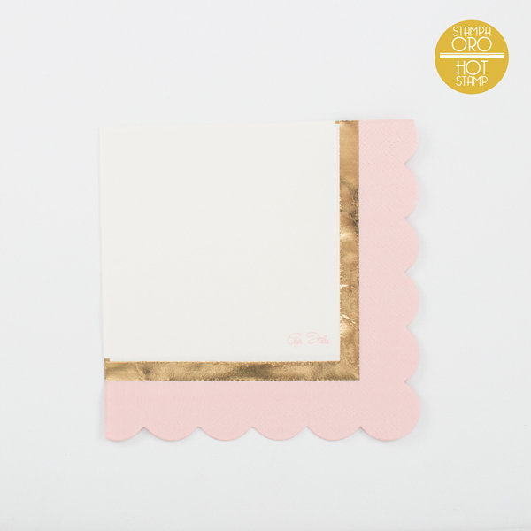 Tovagliolo carta 33x33cm "Baby" chic rosa, confezione da 16 pezzi