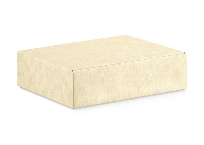 Scatola cantinetta 2 bottiglie automontante in cartone panna, 18.5x34x9 cm, cartone da 30 pezzi