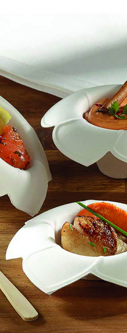 Coppetta finger food "Art Fleur" biodegradabile in polpa di cellulosa, 45cc, confezione da 100 pezzi