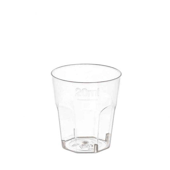 Bicchiere plastica per degustazioni 25cc, in PS trasparente, confezione da 50 pezzi