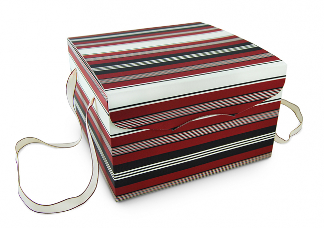 Scatola panettone con cordini in cartone serie "Elegance", vari formati