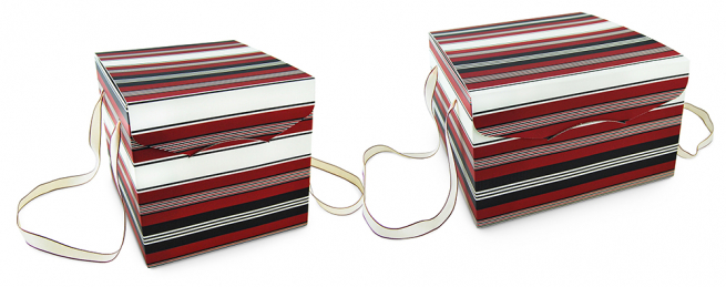 Scatola panettone con cordini in cartone serie "Elegance", vari formati