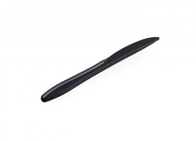 Coltello nero alta resistenza in mater-bi, biodegradabile e compostabile 16.5cm, confezione da 100 pezzi
