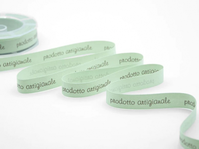 Rotolo nastro in tessuto con stampa "Prodotto artigianale"