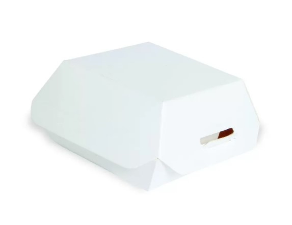 MINI SCATOLA IN CARTONE BIANCO PER HAMBURGER ART. 210EATBURG81 F.TO 98X95XH50MM 25PZ. X18CONF.