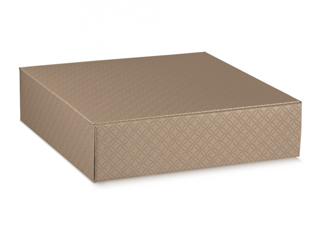 Scatola cantinetta porta bottiglie linea "Matelassè Cuoio" in cartoncino, vari formati