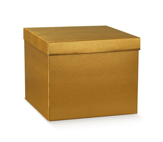 Scatola base rettangolare con coperchio in cartone oro, 37x58x34 cm, cartone da 10 pezzi
