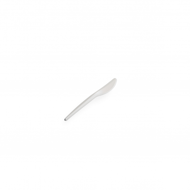 Coltello bianco in mater-bi bio-compostabile 16.3cm, confezione da 100 pezzi