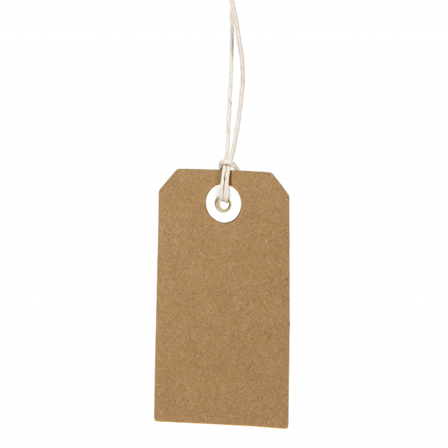 Etichetta tag rettangolare in cartoncino con filo cordoncino intrecciato, 4.5x8cm, confezione da 48 pezzi