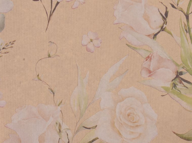 Carta da regalo in fogli stampa "Symphony", con fiori e foglie, formato 70x100 cm, confezione da 25 fogli