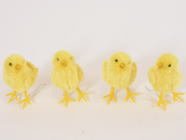 Pulcino giallo, 4 soggetti assortiti, confezione da 12 pezzi